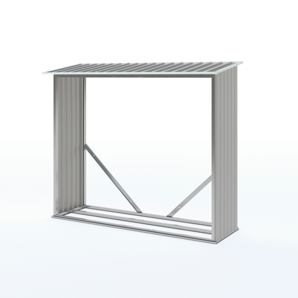 Abri à bûches métal gris châtaigne 1,5 à 2,5 stères